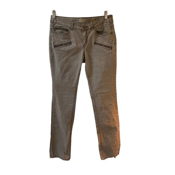 Pilcro & the Letterpress Anthropologie Gray Low Rise Skinny Jeans Zip Pockets 28 - Picture 1 of 9